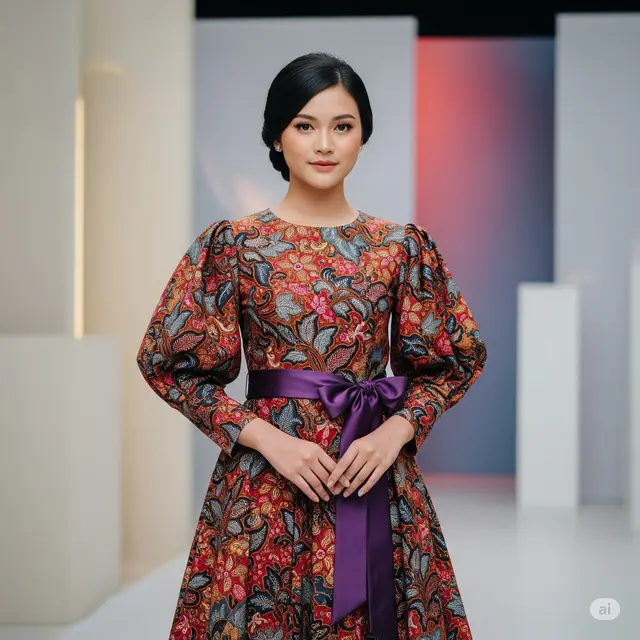 Model Dress Batik Panjang Terbaru. Foto: Gemini