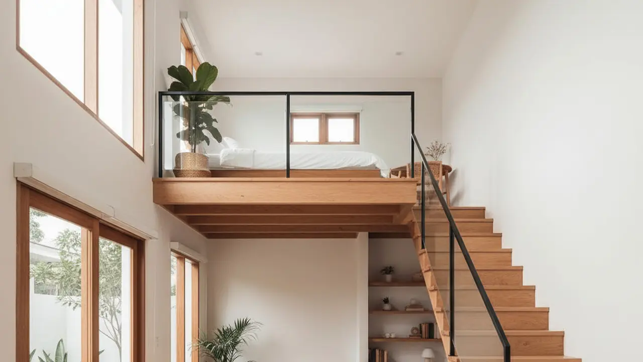 Model Rumah Mezzanine Type 36 Tampak Modern. Gemini