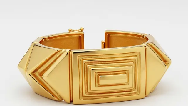 Gelang Emas Chunky Geometris