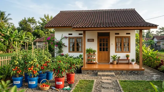 Inspirasi Rumah Desa dengan Kebun Mini yang Bisa Menghemat Pengeluaran Bulanan. Gemini