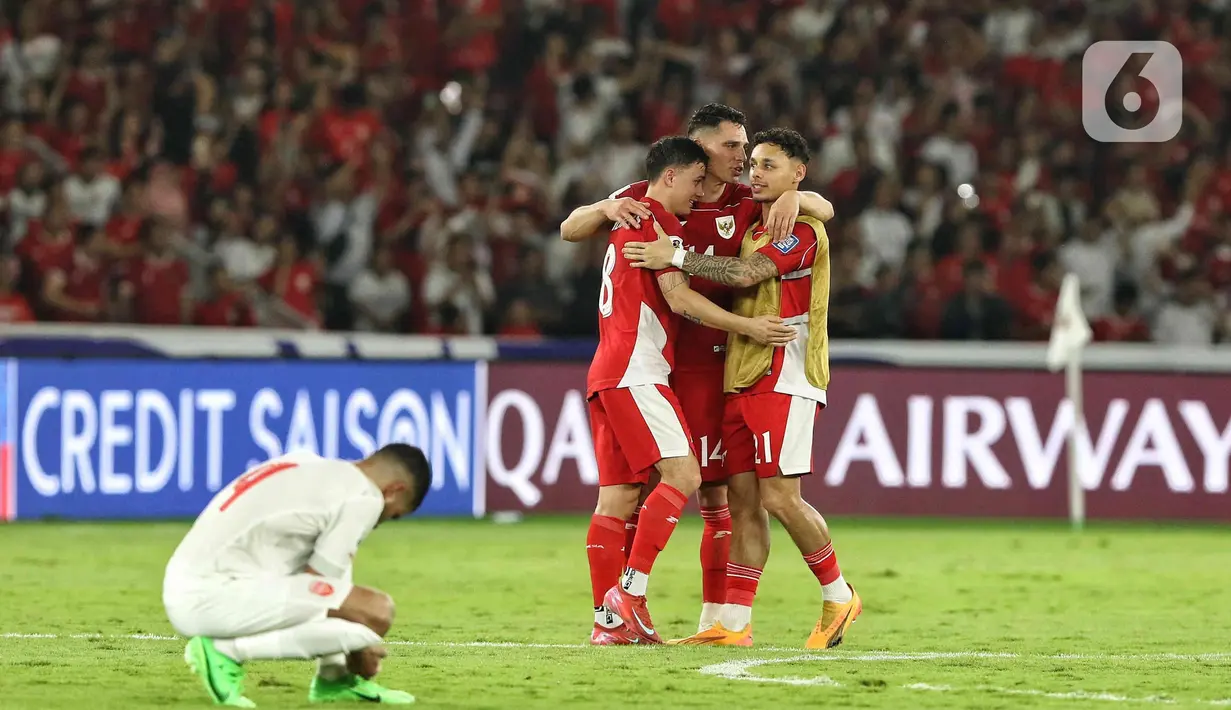 Timnas Indonesia menutup pertandingan dengan kemenangan 1-0 atas Bahrain. (Liputan6.com/Angga Yuniar)