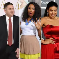Jordin Sparks Jennifer Hudson Seth Roger Jonah Hill Kelly Osbourne (kolase by Bintang Pictures/EPA)