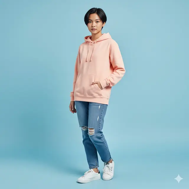Outer Kerah Hoodie Casual Remaja Kekinian. Gemini