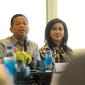 Ketua Komite Ekonomi dan Industri Nasional atau KEIN Soetrisno Bachir (tengah) saat berdiskusi dengan media di Jakarta, Senin (27/5/2019). Diskusi tersebut membahas percepatan investasi dan ekspor untuk mendorong pertumbuhan yang berkualitas. (Liputan6.com/Angga Yuniar)