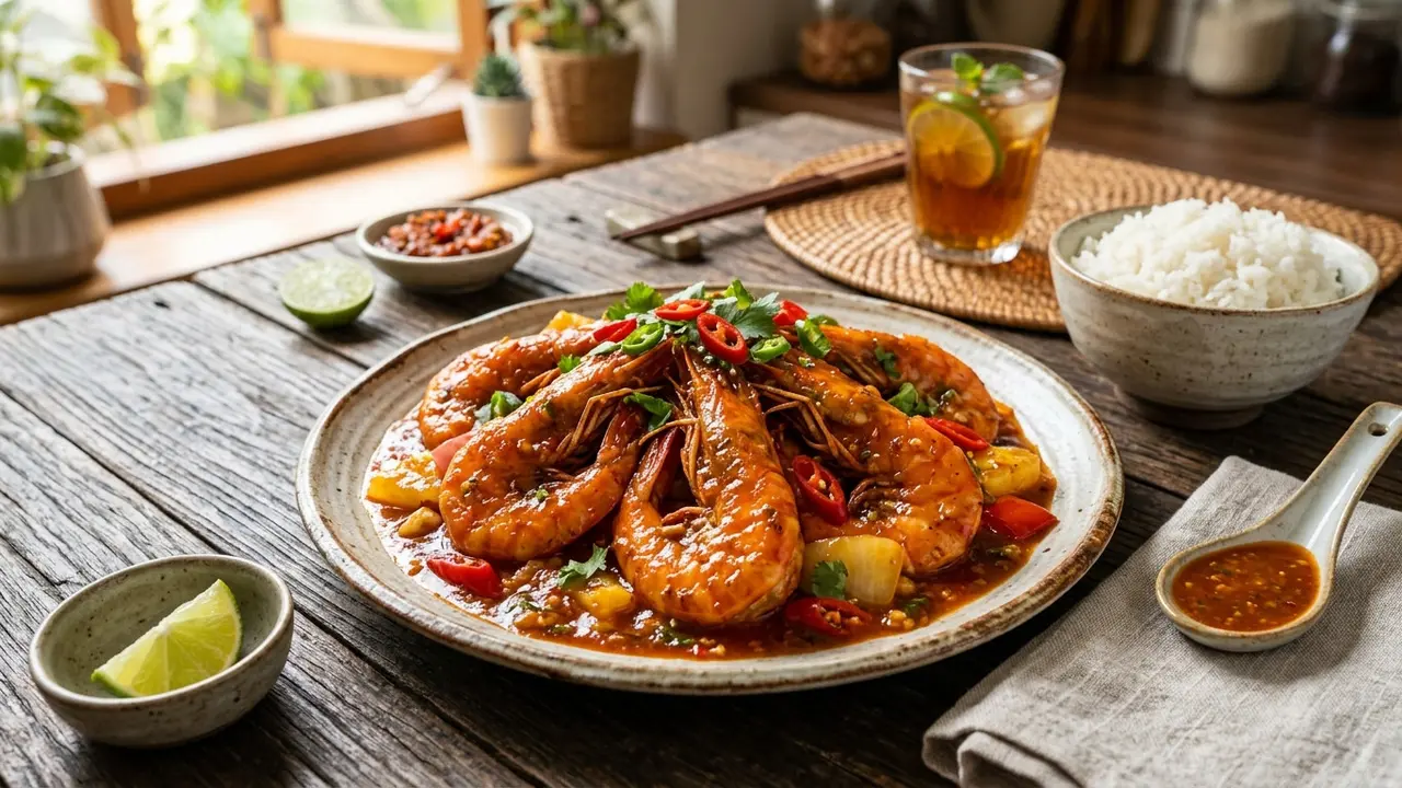 Resep Udang Asam Manis Pedas