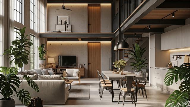 Desain Industrial Minimalis dengan Sentuhan Elemen Alam