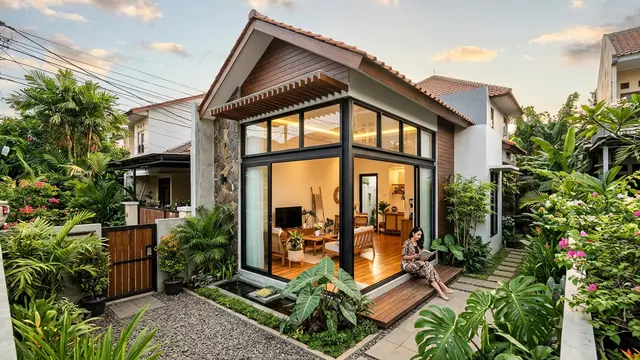 Model Rumah Sederhana di Lahan Sempit tapi Terlihat Mewah (AI Generated)