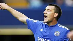 Kapten Chelsea, John Terry berteriak dalam partai Liga Premier menghadapi Liverpool di Stamford Bridge, London, 4 Oktober 2009. AFP PHOTO/GLYN KIRK