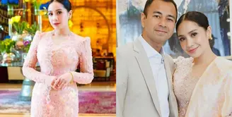 Lihat di sini beberapa potret Nagita Slavina tampil anggun bak ibu pejabat padukan kebaya dan kain songket berwarna pastel.