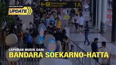 Kontributar Pramita Tristiawati melaporkan secara langsung situasi mudik di Bandar Soekarno Hatta, Tangerang, Banten.