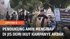 Sehari menjelang kampanye akbar paslon nomor urut 1 Anies Baswedan - Muhaimin Iskandar di Jakarta International Stadiun, Jakarta Utara, para pendukung maupun simpatisan mulai berdatangan. Mereka yang datang dari luar kota memilih untuk menginap agar ...