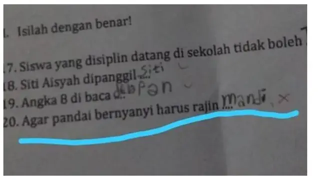 8 Jawaban Soal Ujian Anak SD Ini Bikin Geleng Kepala