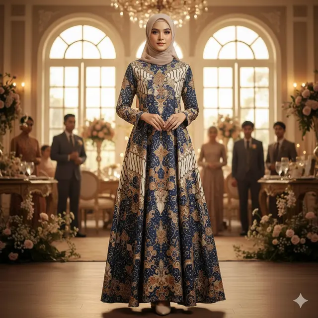 Model Gamis Batik Buat Kondangan