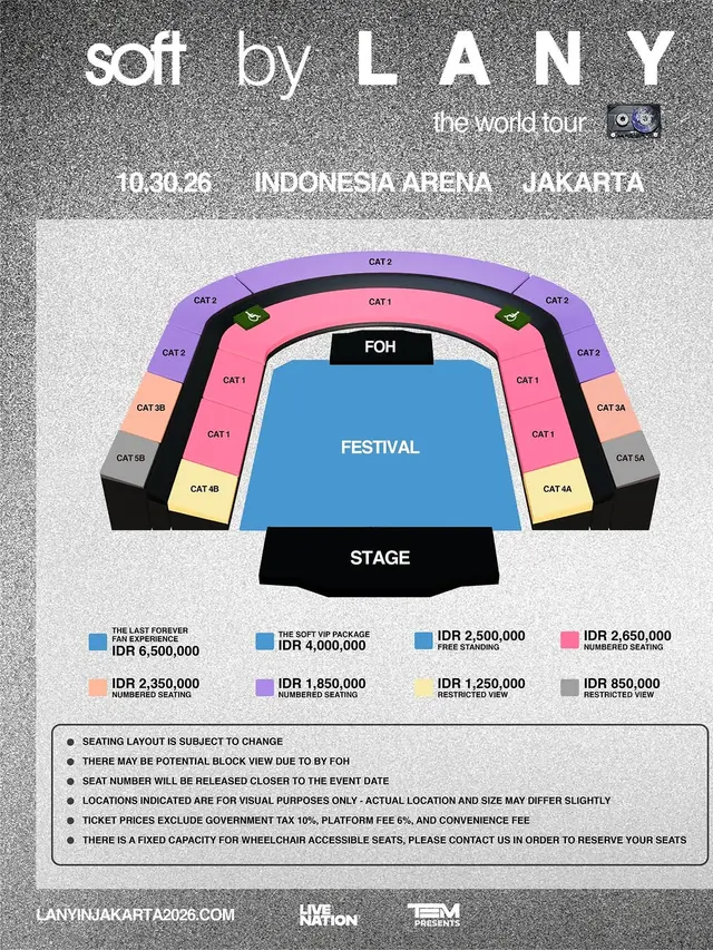 Daftar harga tiket LANY di Jakarta. (Instagram/ temgmt)
