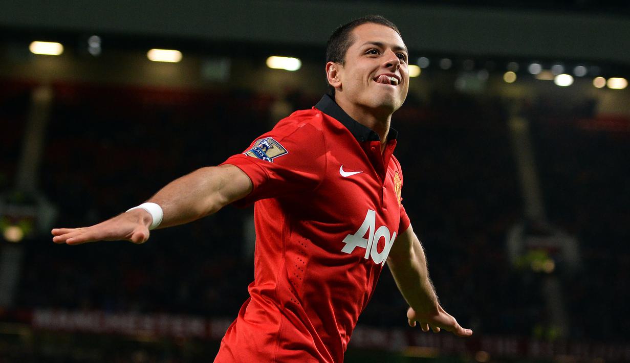 3. Javier Hernandez. Striker berkebangsaan Meksiko yang pernah memperkuat Manchester United (2010-2016) dan West Ham (2017-2019) telah mencetak 19 gol selama menjadi pemain pengganti dengan rasio 93,4 menit per gol. (AFP/Paul Ellis)