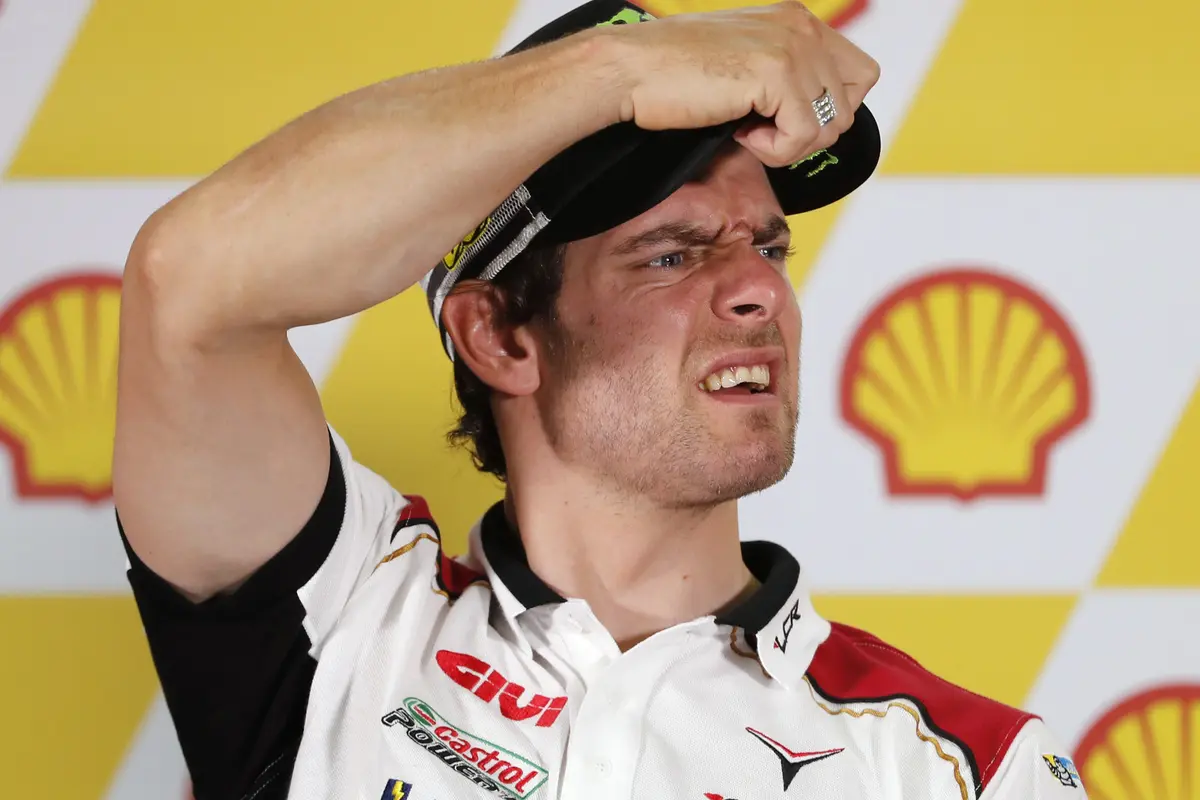 Cal Crutchlow gembira atas turunnya hujan di MotoGP Belanda 2017. 