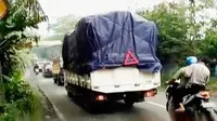 Kepadatan kendaraan mulai terlihat di Banyumas, Jawa Tengah.