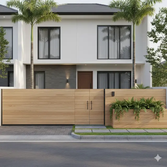 Model Benteng Depan Rumah Minimalis (Foto: Gemini AI)