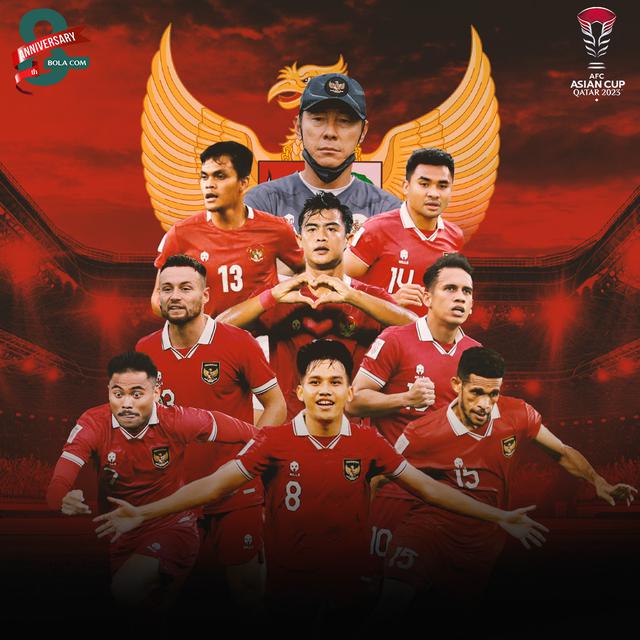 Piala Asia - Ilustrasi Timnas Indonesia nuansa Piala Asia 2023