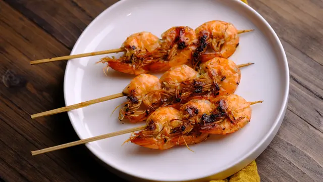 sate udang bakar