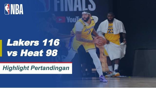 Berita video highlights final NBA 2020, LA Lakers menang atas Miami Heat dengan skor 116-98 pada gim 1, Kamis (1/10/2020) pagi hari WIB.