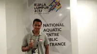 I Gede Siman Sudartawa merebut perunggu SEA Games cabang 100 meter gaya punggung. (Liputan6.com/Cakrayuri Nuralam)