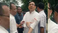 Pastor Albert S Pandiangan, korban terluka serangan teroris di Gereja Santo Yosep, Medan, Sumut. (Twitter/@GunRomli)