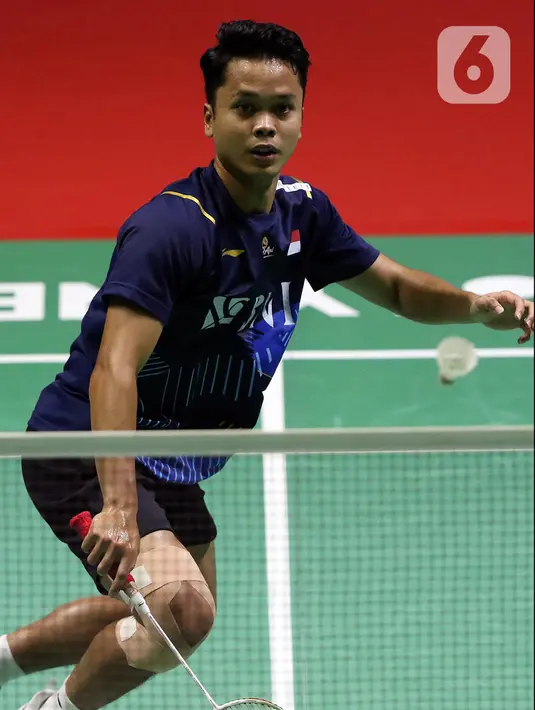 Ginting merebut gim kedua dengan 21-15. (Liputan6.com/Helmi Fithriansyah)