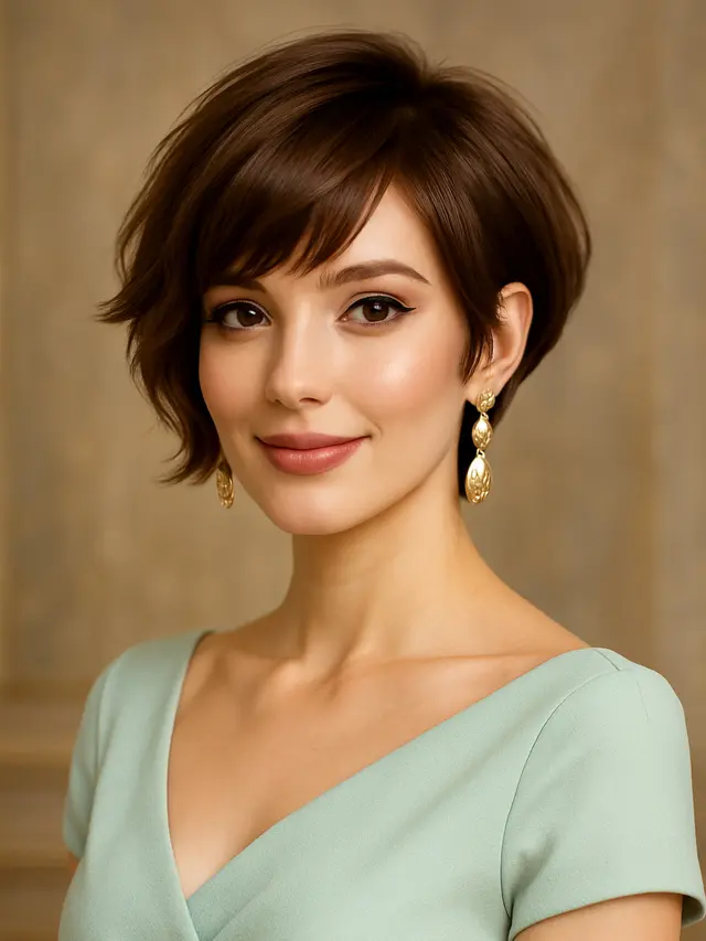 Model Rambut Pendek dengan Poni untuk Wajah Panjang