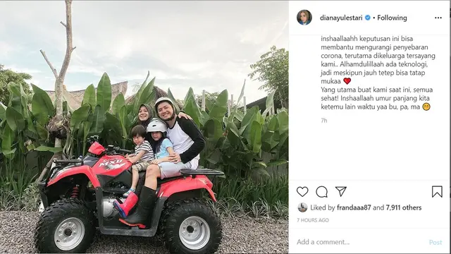 Ananda Omesh (Foto: Instagram/@dianayulestari)