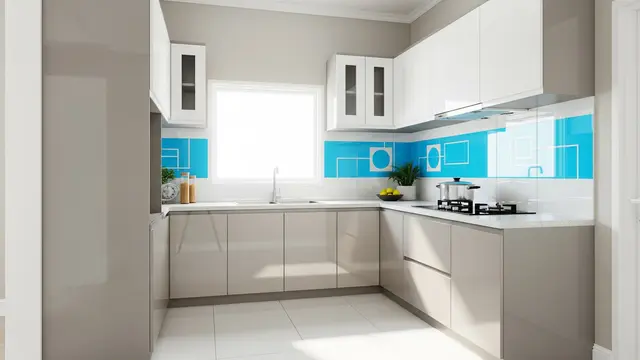 Ide Tata Letak Kitchen Set L-Shape untuk Dapur Kecil/ Ilustrasi AI