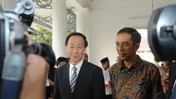 Kedatangan ‎Wang Jiarui itu untuk menyampaikan ucapan selamat Presiden China Xi Jinping kepada Jokowi yang telah terpilih sebagai presiden, Jakarta, (15/9/14).(Liputan6.com/Herman Zakharia)