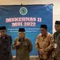 Wapres Ma'ruf Amin meminta MUI kembali mengefektifkan Tim Penanggulangan Terorisme (TPT) pasca-serangan bom bunuh diri di Polsek Astana Anyar, Kota Bandung. Hal ini disampaikan Wapres saat menghadiri Mukernas MUI. (Liputan6.com/Delvira Hutabarat)