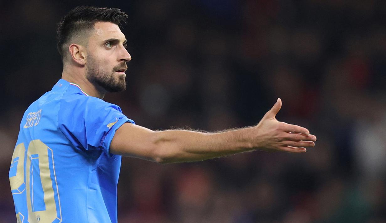 Bersama Timnas Italia, Grifo juga menunjukkan performa impresifnya dengan mencetak dua gol di pertandingan uji coba melwan Estonia pada akhir tahun 2020. (AFP/Gent Shkullaku)