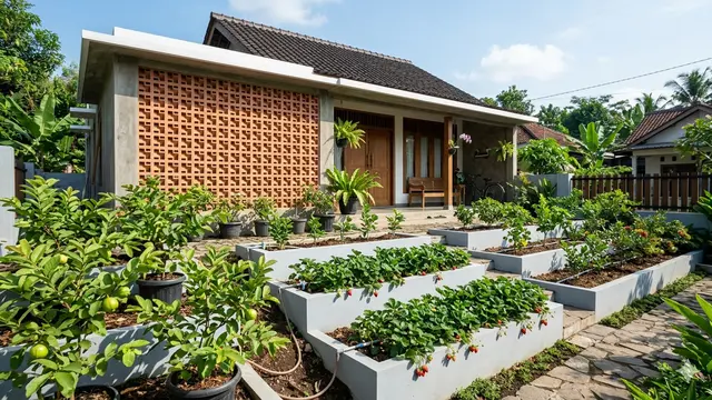 Desain Rumah Sejuk dengan Kebun Buah Mini