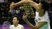 Pasangan Indonesia, Mohammad Ahsan/Rian Agung Saputro, lolos ke babak kedua Malaysia Masters Grand Prix Gold 2017. (PBSI)