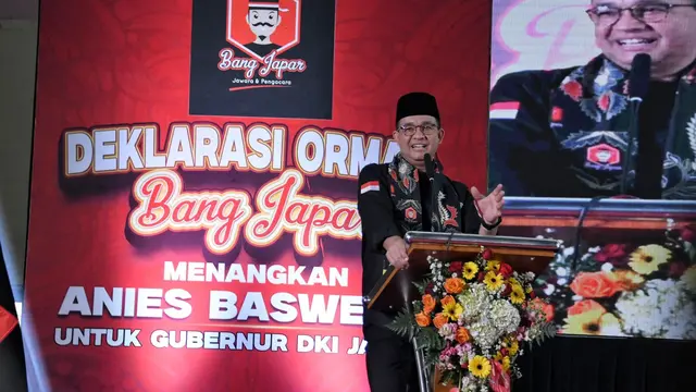 Ormas Kebangkitan Jawara dan Pengacara (Bang Japar) mendeklarasikan dukungan untuk Anies Baswedan maju sebagai bakal calon gubernur pada Pilkada Jakarta 2024.