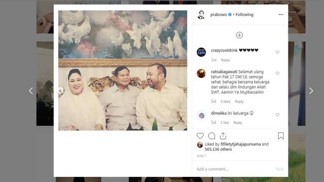Prabowo Subianto bersama mantan istrinya Titiek Soeharto dan anak tunggalnya Didit Hedi Prasetyo