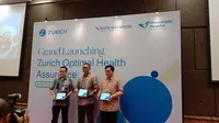 Perwakilan Mayapada Healthcare Group, Zurich, dan Bank Mayapada berfoto bersama pada konferensi pers ZOHA di RS Mayapada, Jakarta Selatan, Selasa (16/5/2023)