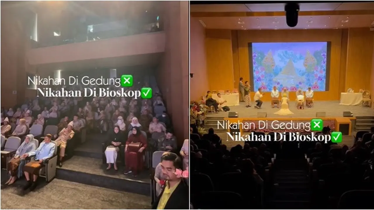 Pasangan Ini Gelar Pernikahan Impian Bak di Gedung Bioskop, Curi Perhatian