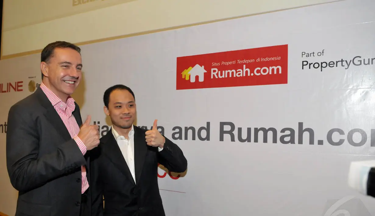 Dengan joint venture ini, PT KMK dan PropertyGuru akan mengelola bersama situs online Rumah.com, Jakarta, (25/9/14). (Liputan6.com/Panji Diksana) 