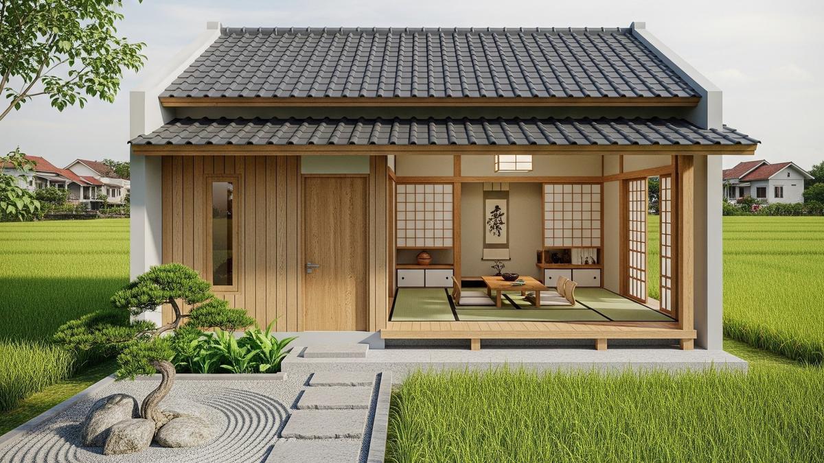 9 Desain Rumah Sederhana Konsep Zen Jepang di Desa, Nuansa Hangat Alami