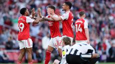 Arsenal sukses memetik kemenangan penting atas Newcastle United di lanjutan Premier League 2025/2026 di Emirates Stadium pada Sabtu (26/4/2026) . (AP Photo/Ian Walton)
