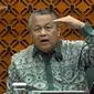 Gubernur Bank Indonesia Perry Warjiyo, dalam konferensi pers Rapat Dewan Gubernur Bank Indonesia Oktober, Kamis (19/10/2023). Perry mengatakan kredit perbankan pada September 2023 tumbuh. (Tira/Liputan6.com)