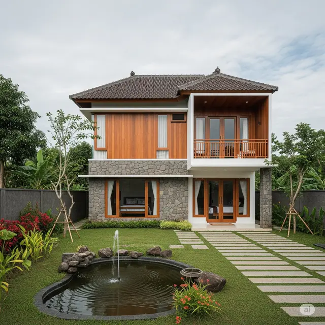 Gambar Rumah Sederhana di Kampung 2 Lantai. Foto: Gemini
