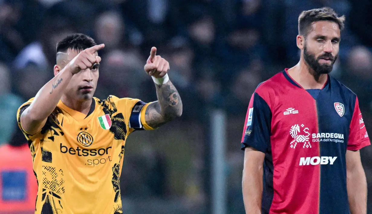 Berkat kemenangan ini, Inter Milan ada di posisi kedua dengan selisih hanya satu poin saja Atalanta sebagai pemuncak klasemen sementara Liga Italia. (Gianluca Zuddas/LaPresse via AP)