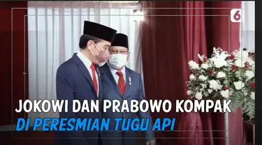 Jokowi dan Prabowo Kompak di Peresmian Tugu Api