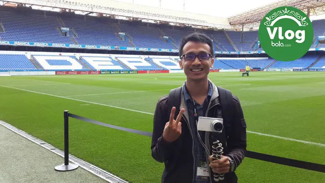 Vlog jurnalis Bola.com, Okky Herman Dilaga yang akan menyaksikan laga Deportivo La Coruna vs Barcelona