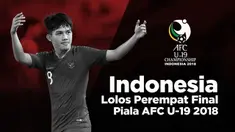 Timnas Indonesia akan melawan Jepang di perempat final Piala AFC U-19 pada Minggu, 28 Oktober 2018.