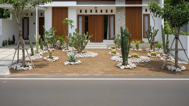 Teras Rumah Pinggir Jalan Tanpa Pagar